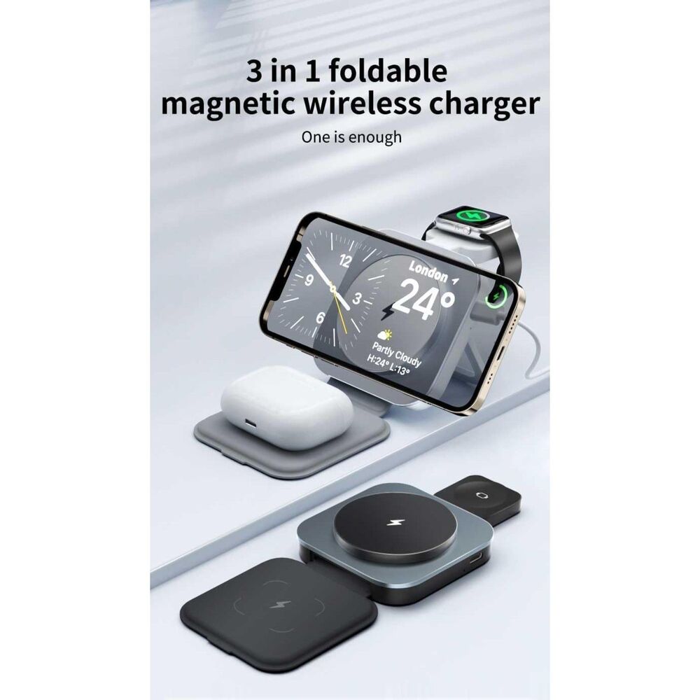 3 in 1 Upgraded Wireless Charger Charging Station: Foldable Charger